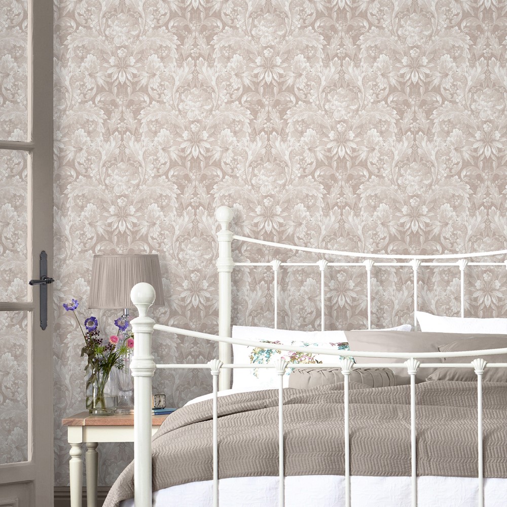 Apolline Floral Wallpaper 119843 by Laura Ashley in Dove Grey